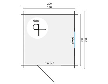 Gartenhaus Argo 200x200 cm